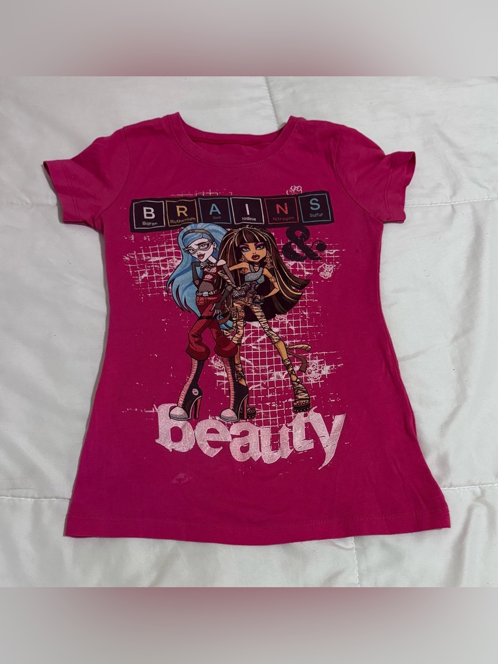monster high Pink Graphic 'Brains & Beauty' Tee